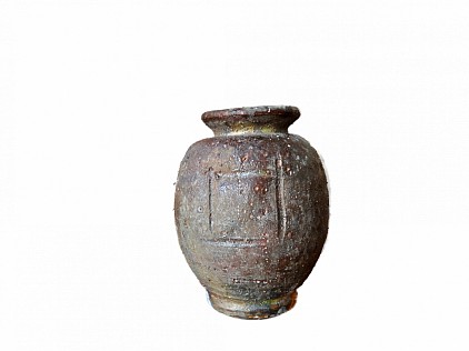 vase raku noir cuit au bois